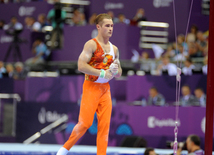 Azərbaycan gimnastı Oleq Stepko Avropa Oyunlarında gümüş medal qazanıb. Bakı, Azərbaycan, 18 iyun 2015. Bakı, Azərbaycan, 18 iyun 2015